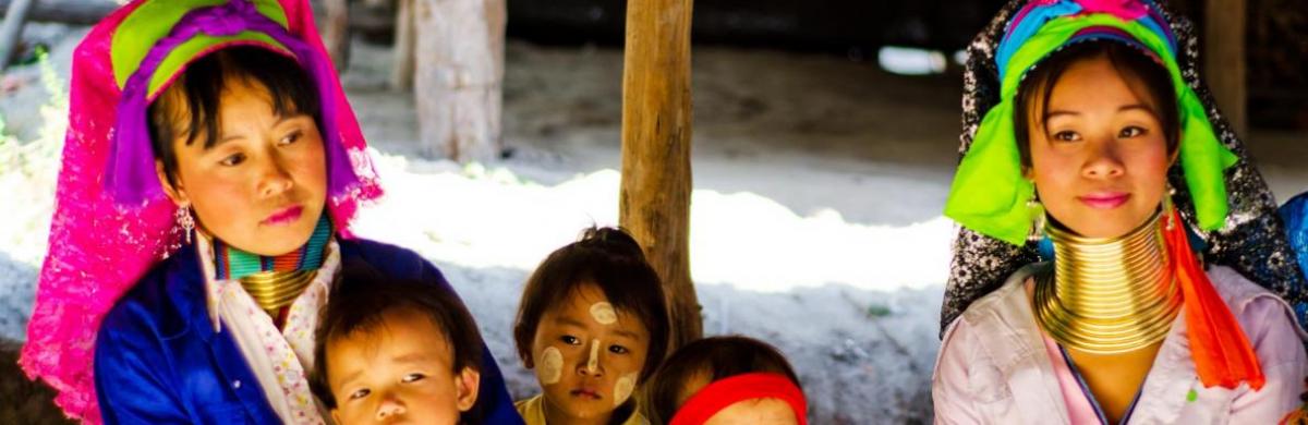 Karen Long-Neck tribe family, Northern Thailand